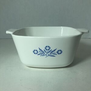 Corning Ware Casserole Dish Blue Cornflower Square P-1 3/4-B No Lid Vintage B4‎